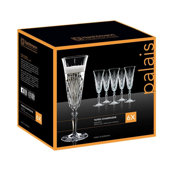 Set 6 copas de cristal para Champagne Palais